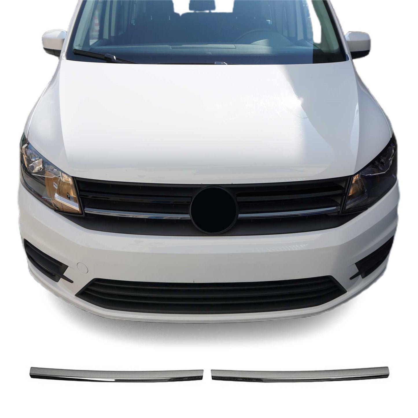 Kühlergrill Leisten Grillleisten für VW Caddy 2015-2020 Edelstahl Dunkel 2tlg