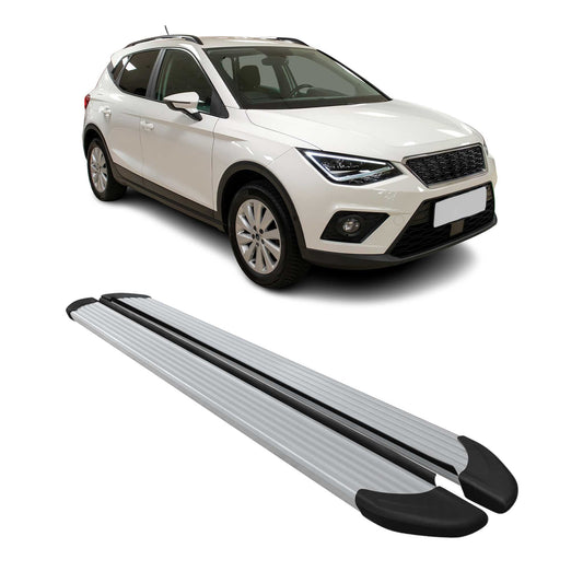 Trittbretter Seitenschweller für Seat Arona 2017-2025 Aluminium Silber 2 tlg