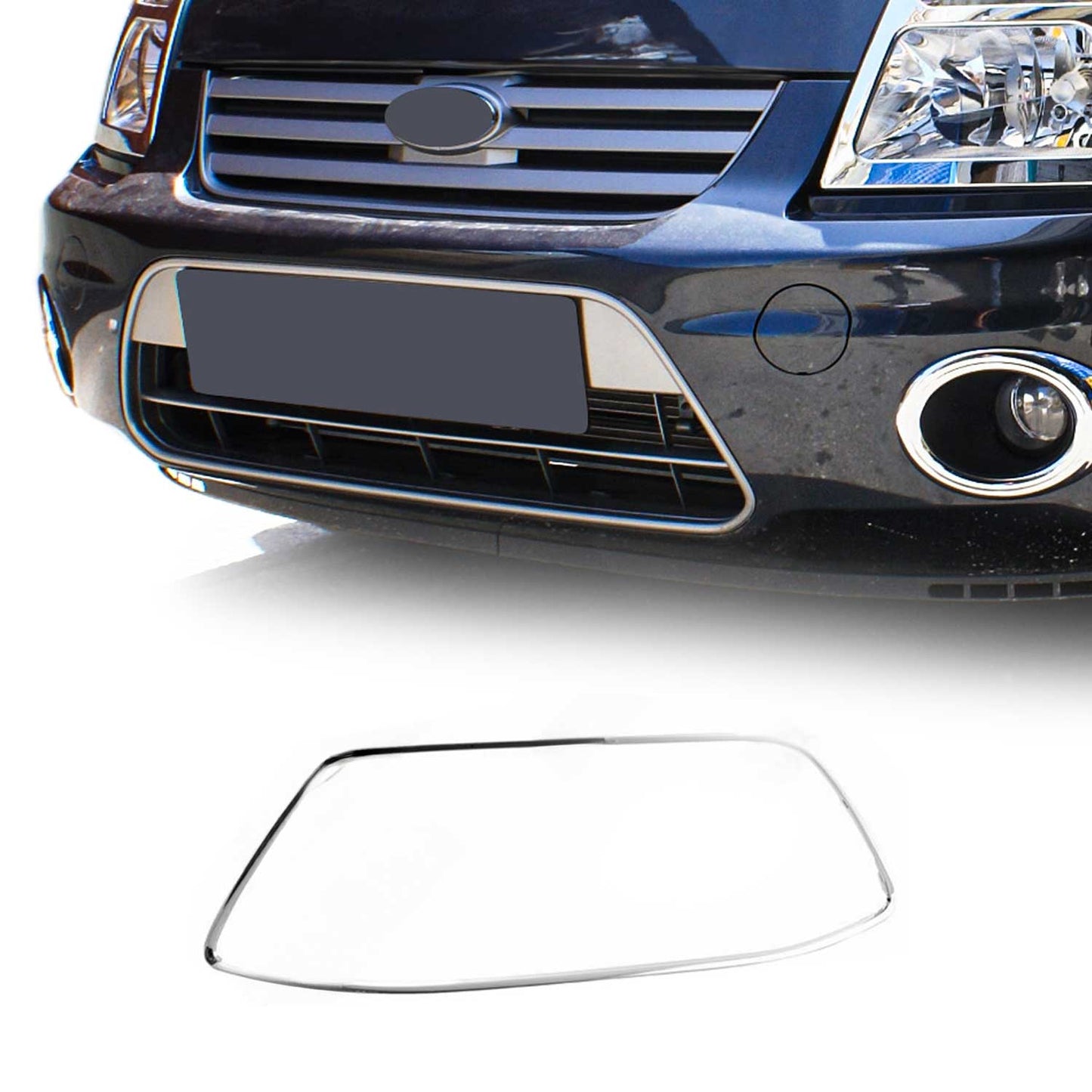 Ramă și benzi grilă pentru Ford Connect 2009-2014, oțel inoxidabil, argintiu