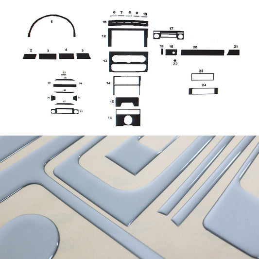 Ornamente interioare cockpit pentru Mercedes Sprinter W906 2006-2018, aspect aluminiu, 33x