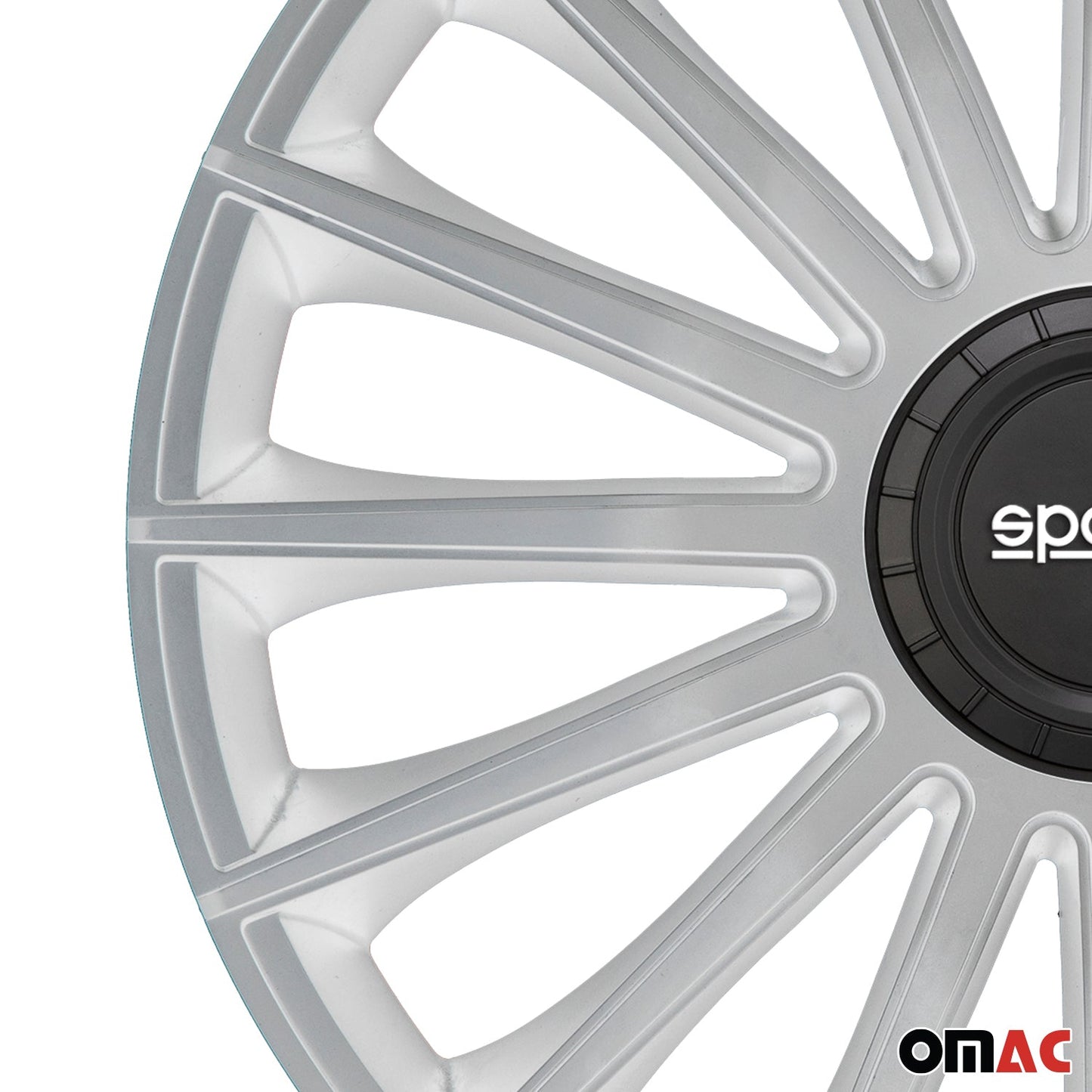 Radkappen Radzierblenden Sparco Treviso 16" Zoll Auto Abdeckung Set Silber 4x