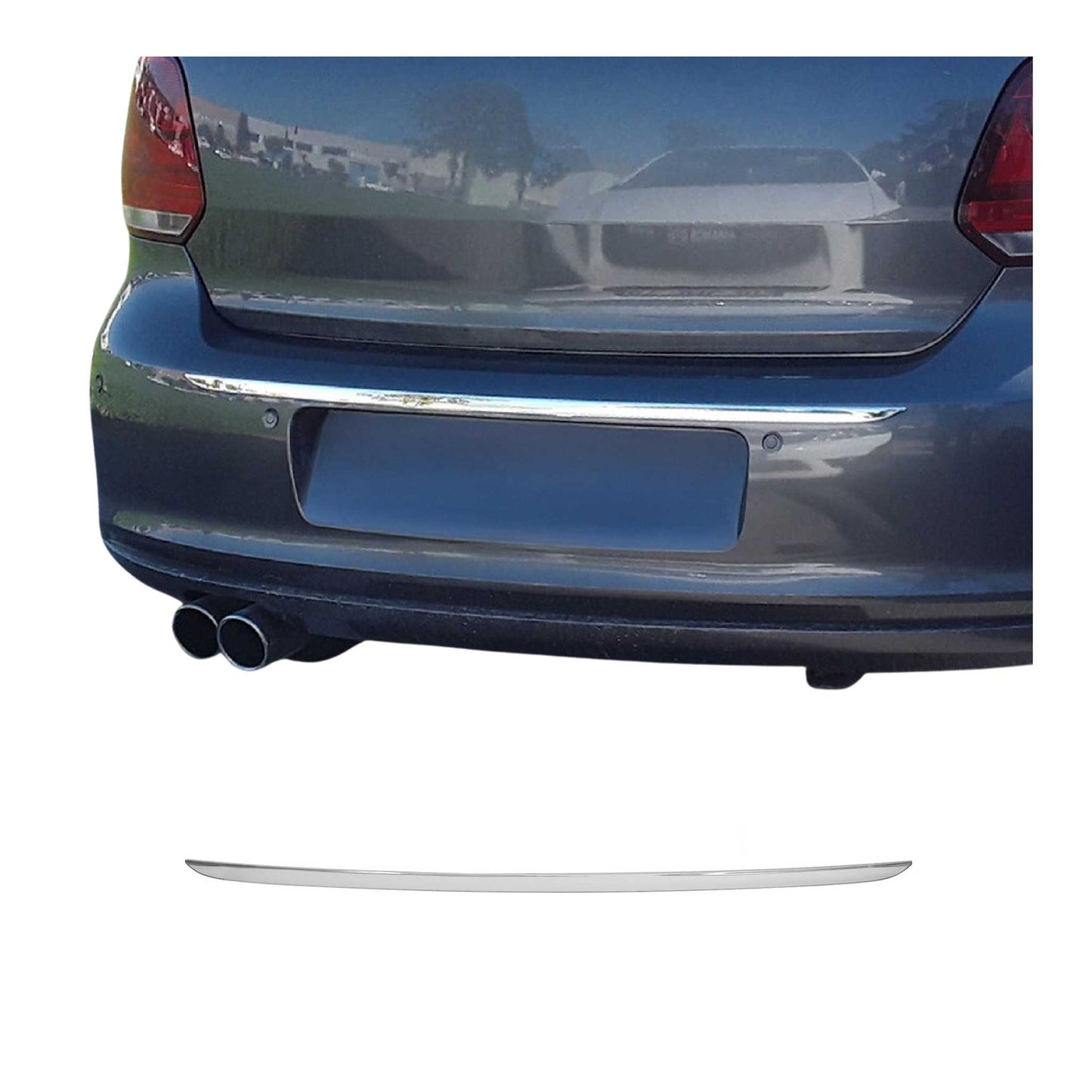 Bandă decorativă portbagaj, bandă decorativă spate pentru VW Polo hatchback 2009-2017, oțel inoxidabil cromat