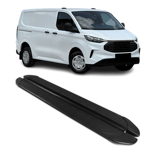 Seitenschweller Trittbretter für Ford Transit Custom 2023-2025 L1 Schwarz 2 tlg