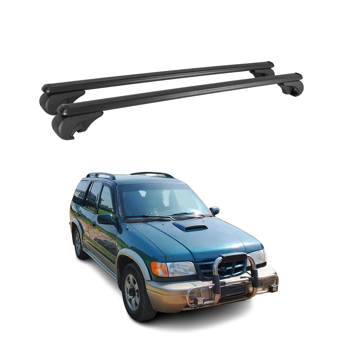 Dachträger für Kia Sportage 1993-2010 Gepäckträger Grundträger Alu Schwarz 2x