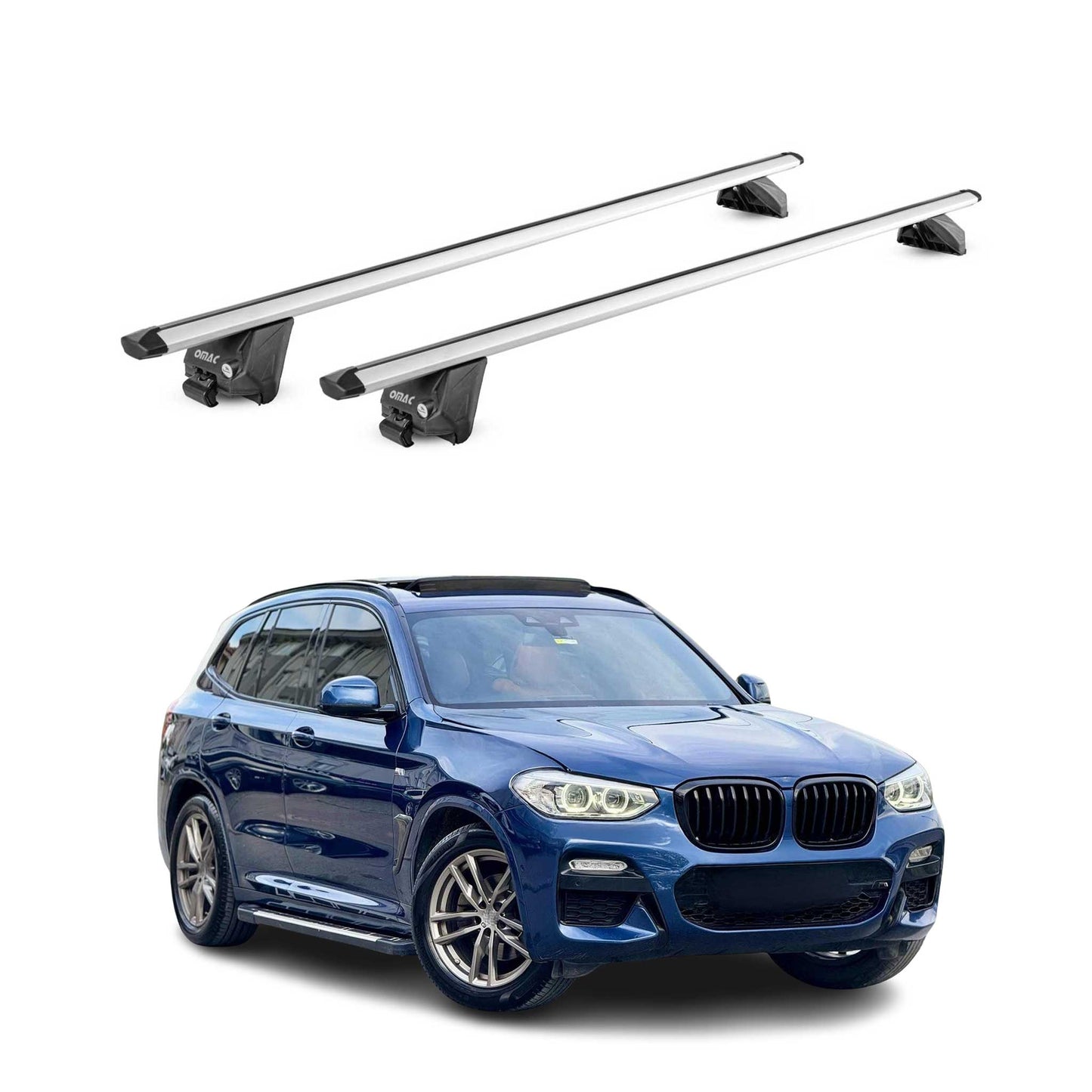 Dachträger Grundtäger für BMW X3 G01 2017-2024 100kg Aluminium Silber 2tlg ABE