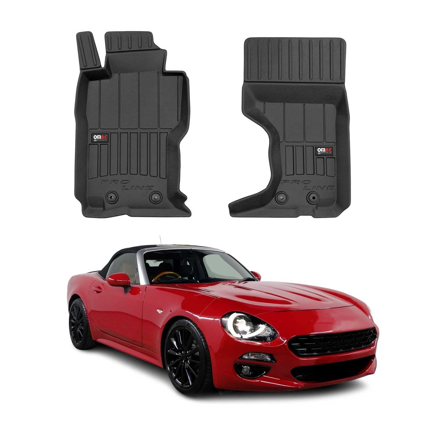Fußmatten Gummimatten für Mazda MX-5 IV 2015-2023 OMAC 3D Auto Schwarz Premium