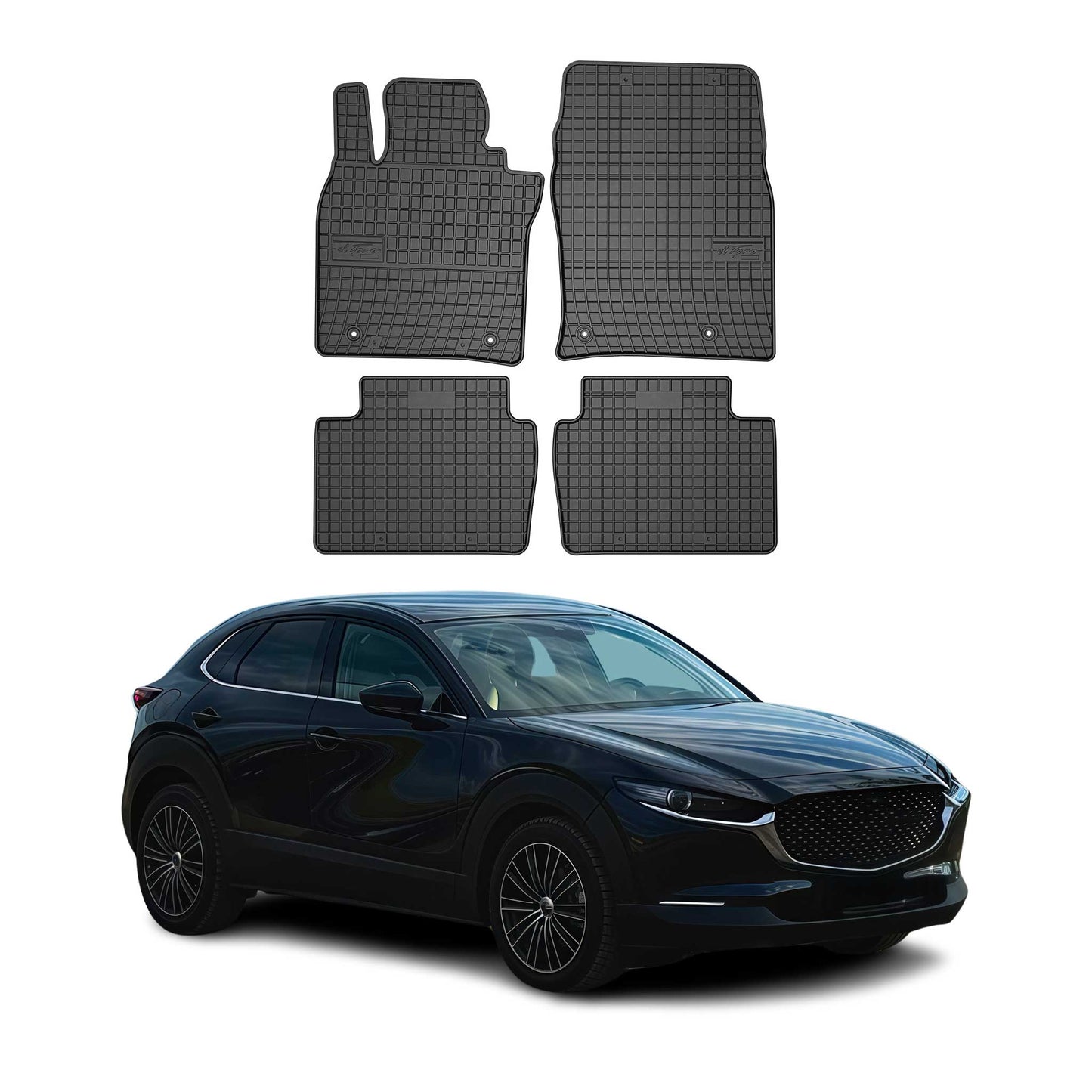 Covorașe de cauciuc Mazda CX-30 DM 2019-2025, set 4 piese, negru