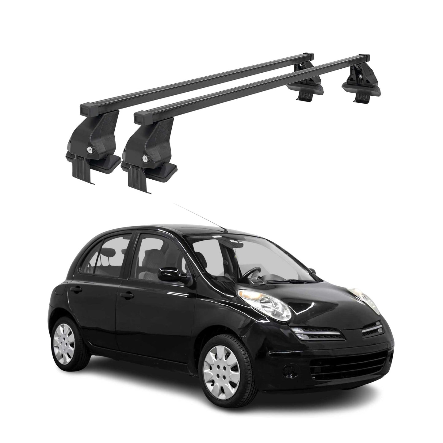 Menabo Dachträger Grundtäger für Nissan Micra 2002-2010 5tür 50kg Stahl Schwarz