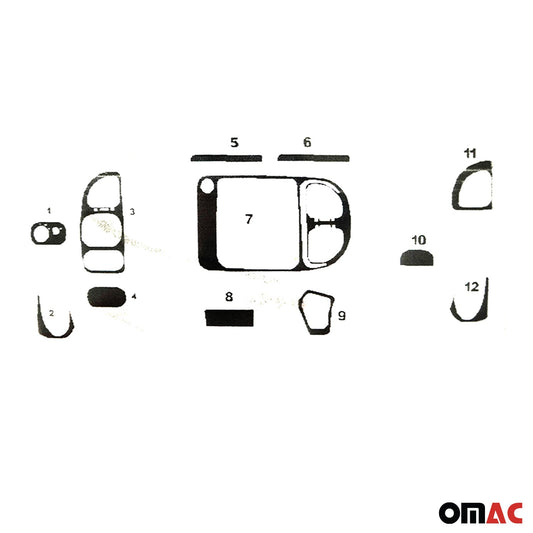 Set ornamente interioare pentru Ford Transit 2000-2006, aspect lemn, 12 piese
