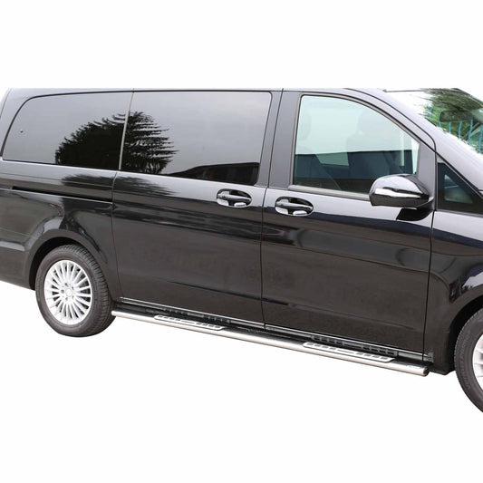 Stahl Schwellerrohre Trittbretter für Mercedes Vito Classe W447 2014-2025 Grau