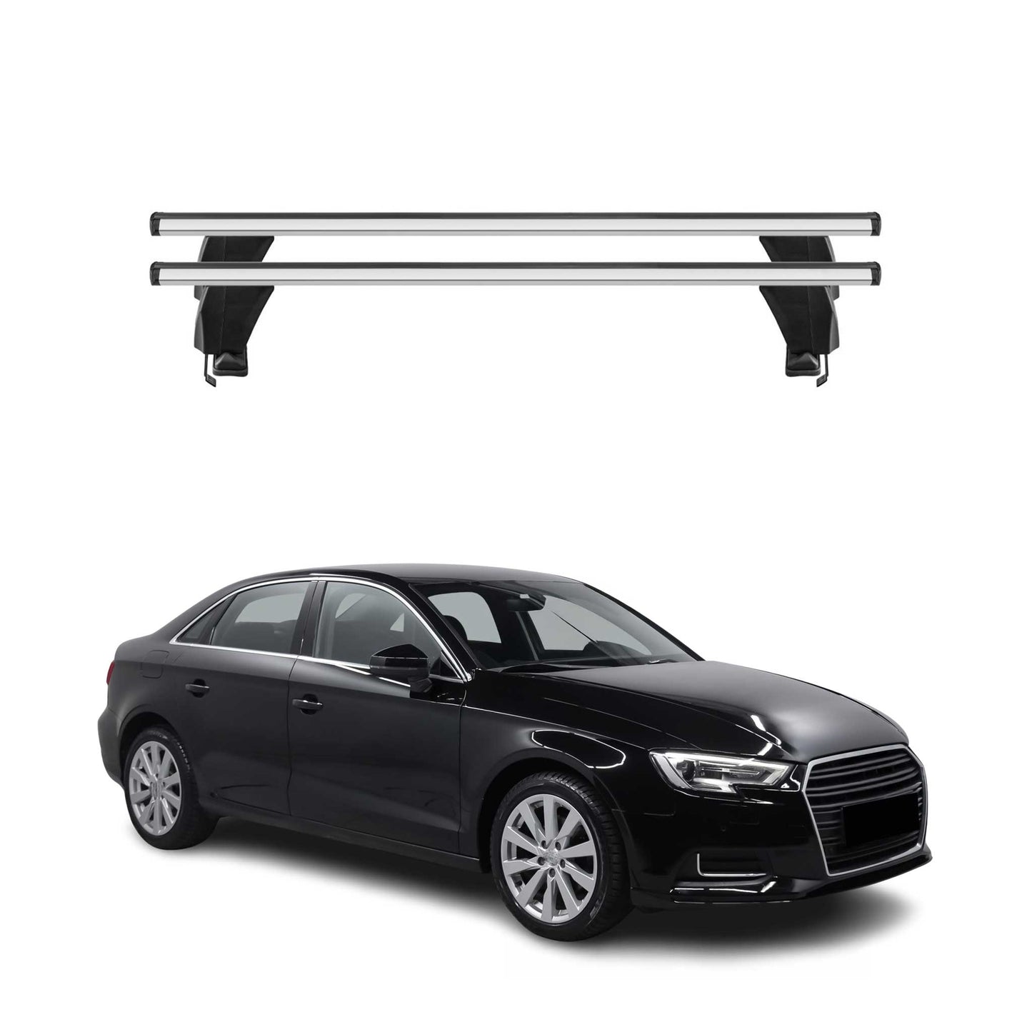 Menabo Dachträger Grundtäger für Audi A3 8V Limo 2013-2020 50kg Alu Silber 2 tlg