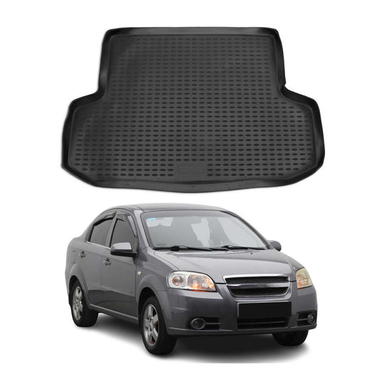 Covoraș portbagaj/tapițerie portbagaj pentru Chevrolet Aveo 2004-2012, cauciuc TPE, negru