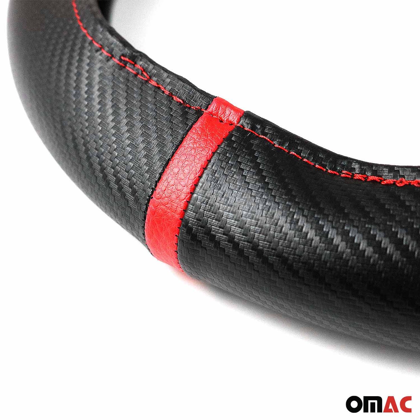 Lenkradbezug Lenkradschoner Lenkrad abdeckung Schwarz Rot Streifen Ø 38-40 cm