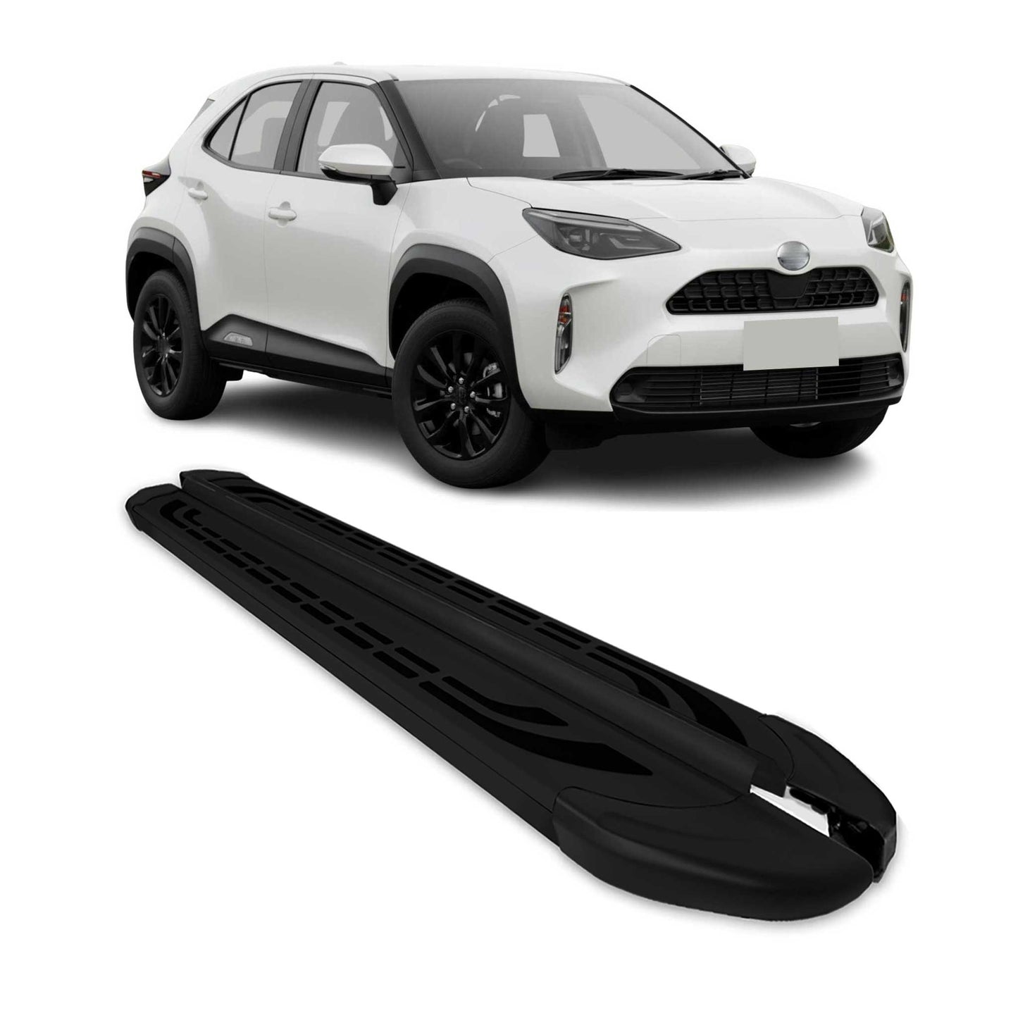 Trittbretter Seitenschweller für Toyota Yaris Cross 2023-2025 Schwarz 2 tlg