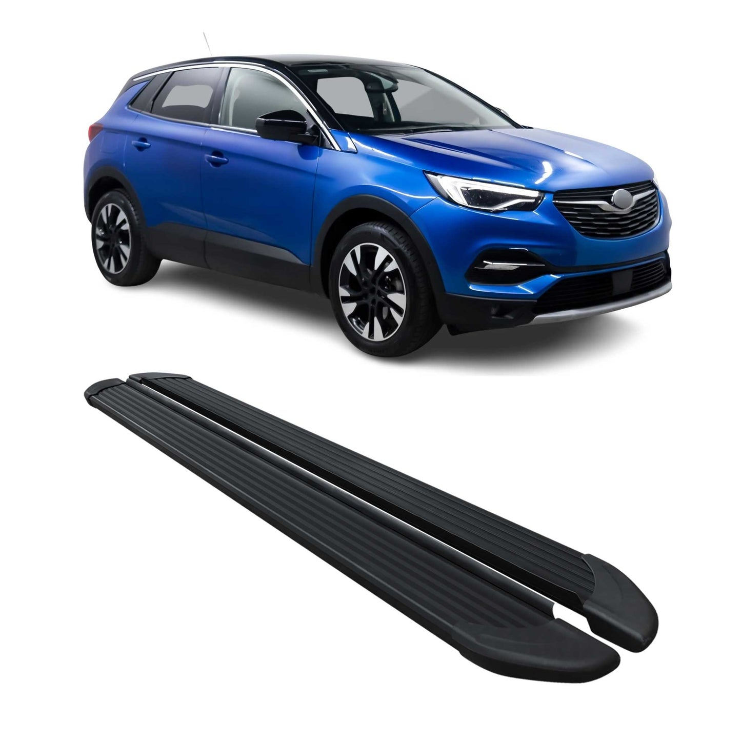 Listwy progowe, progi, osłony progowe do Opla Grandland X 2017-2025, aluminiowe, czarne