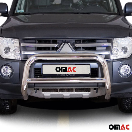 Bară de protecție/buton față pentru Mitsubishi Pajero 2007-2014, omologată ABE, oțel, argintiu