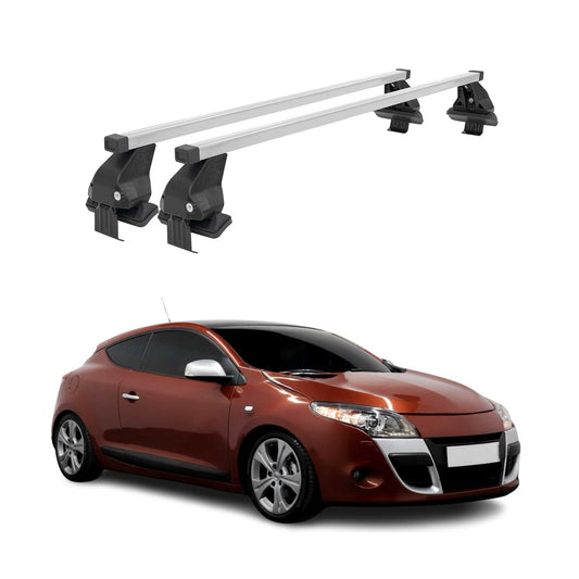 Menabo Dachträger für Renault Megane Coupé mk3 2008-2012 Pre-FL 50kg Silber 2x