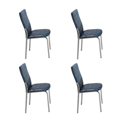 Esszimmerstühle Küchenstuhl Navy Blau 4x Stühl Kunstleder