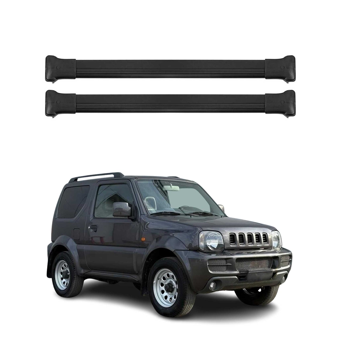 Portbagaj de plafon pentru Suzuki Jimny mk3 2004-2018 FL 75kg Alu Negru 2 buc