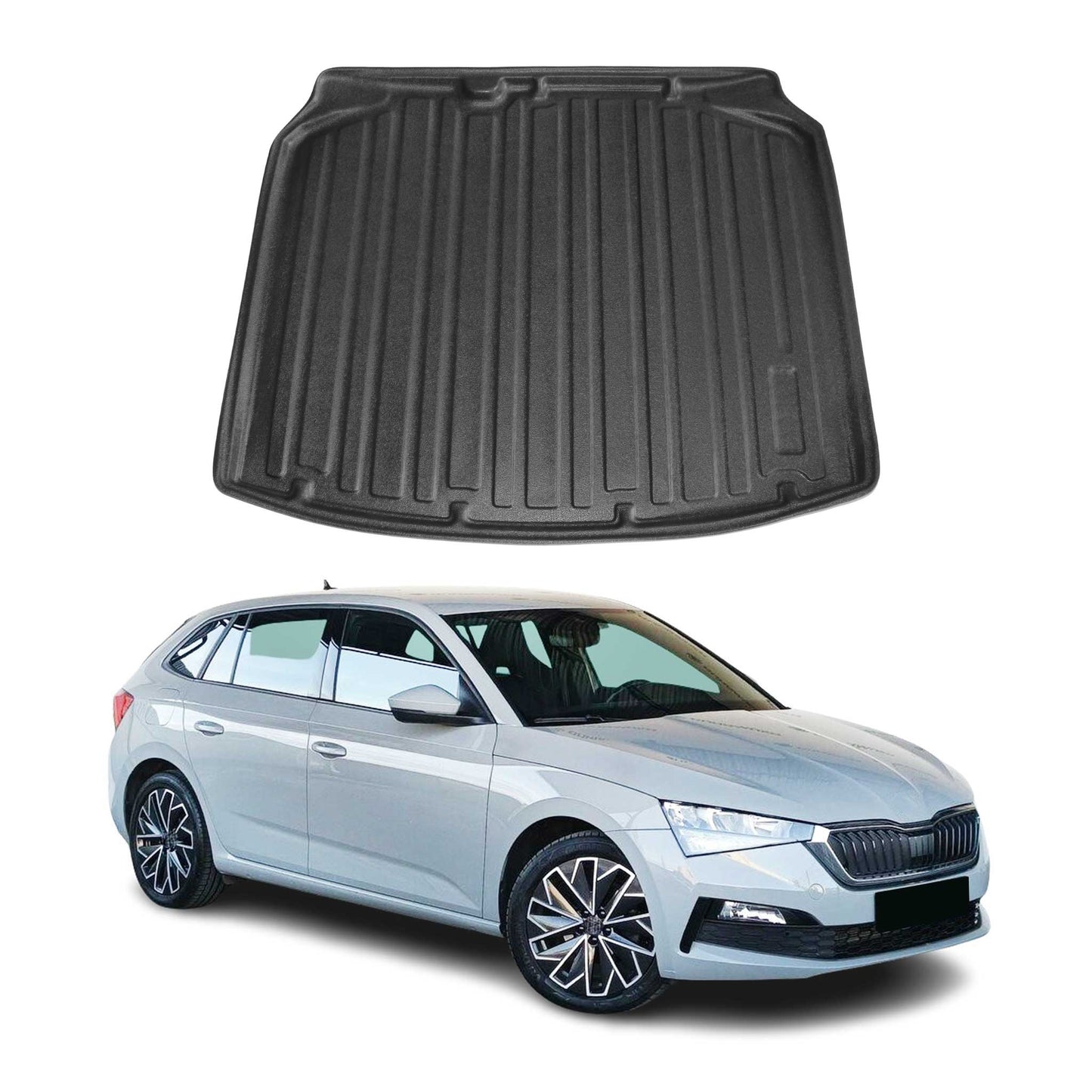 Kofferraumwanne Laderaumwanne für Skoda Scala 2019-2025 Gummi TPE Schwarz