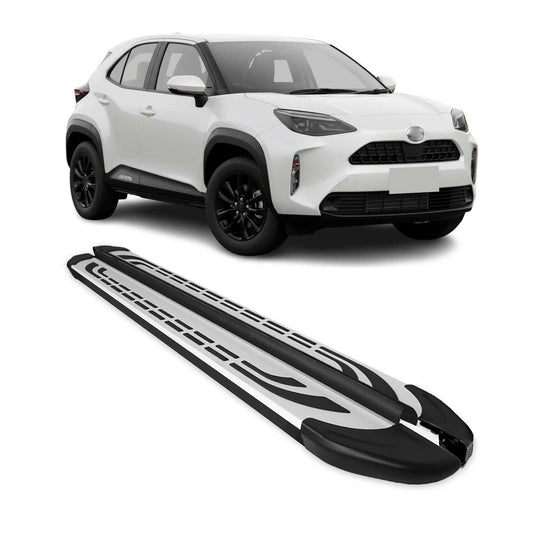 Trittbretter Seitenschweller für Toyota Yaris Cross 2023-2025 Silber Schwarz 2x