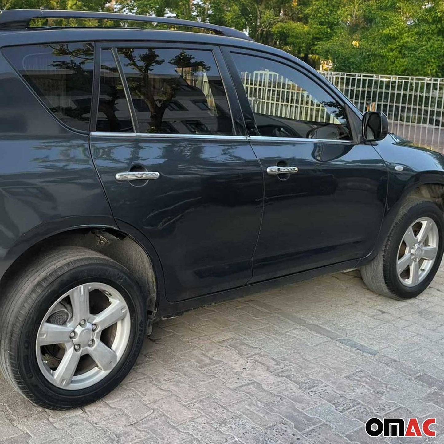 Benzi decorative pentru geamuri Toyota RAV4 x4 2006-2012, set 4 piese din oțel inoxidabil