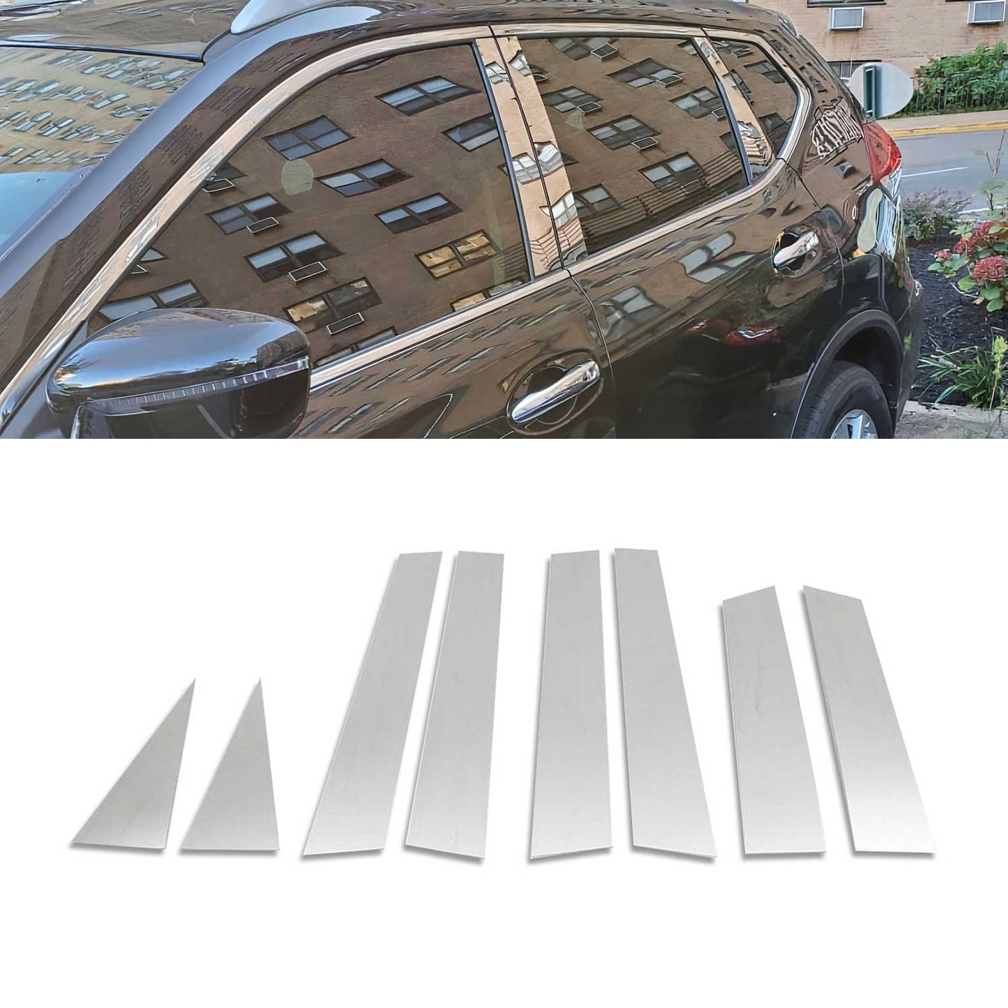 B-Säule Türsäulen Verkleidung für Nissan X-Trail 2016-2025 Edelstahl Silber 8tlg