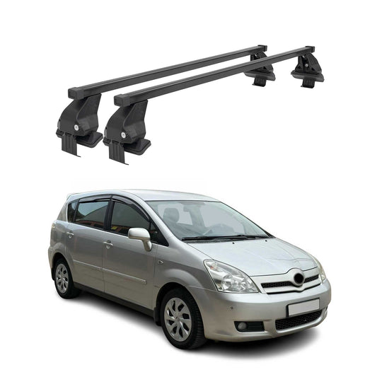 Menabo Dachträger für Toyota Corolla Verso mk2 2004-2007 Pre-FL 50kg Schwarz 2x