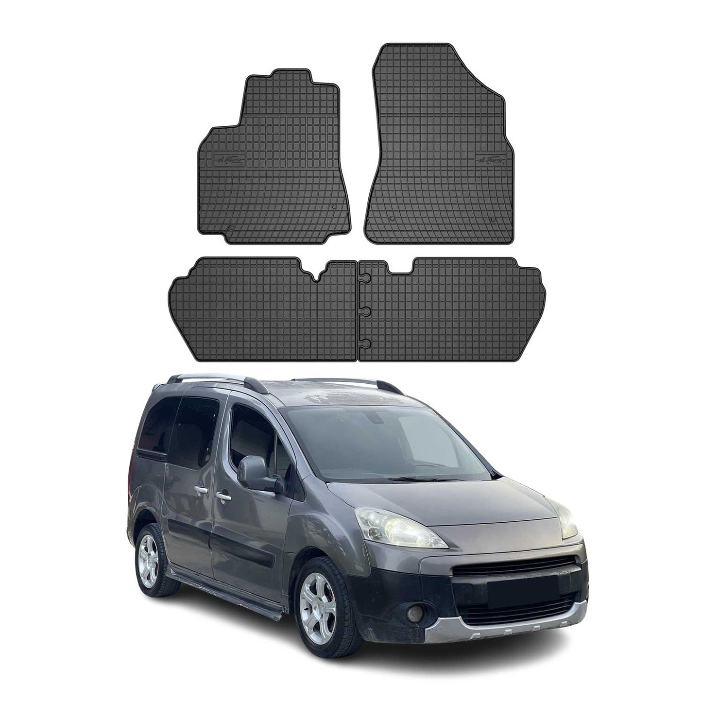 Covorașe auto Peugeot Partner Tepee 2008-2018 TPE Negre 4 buc