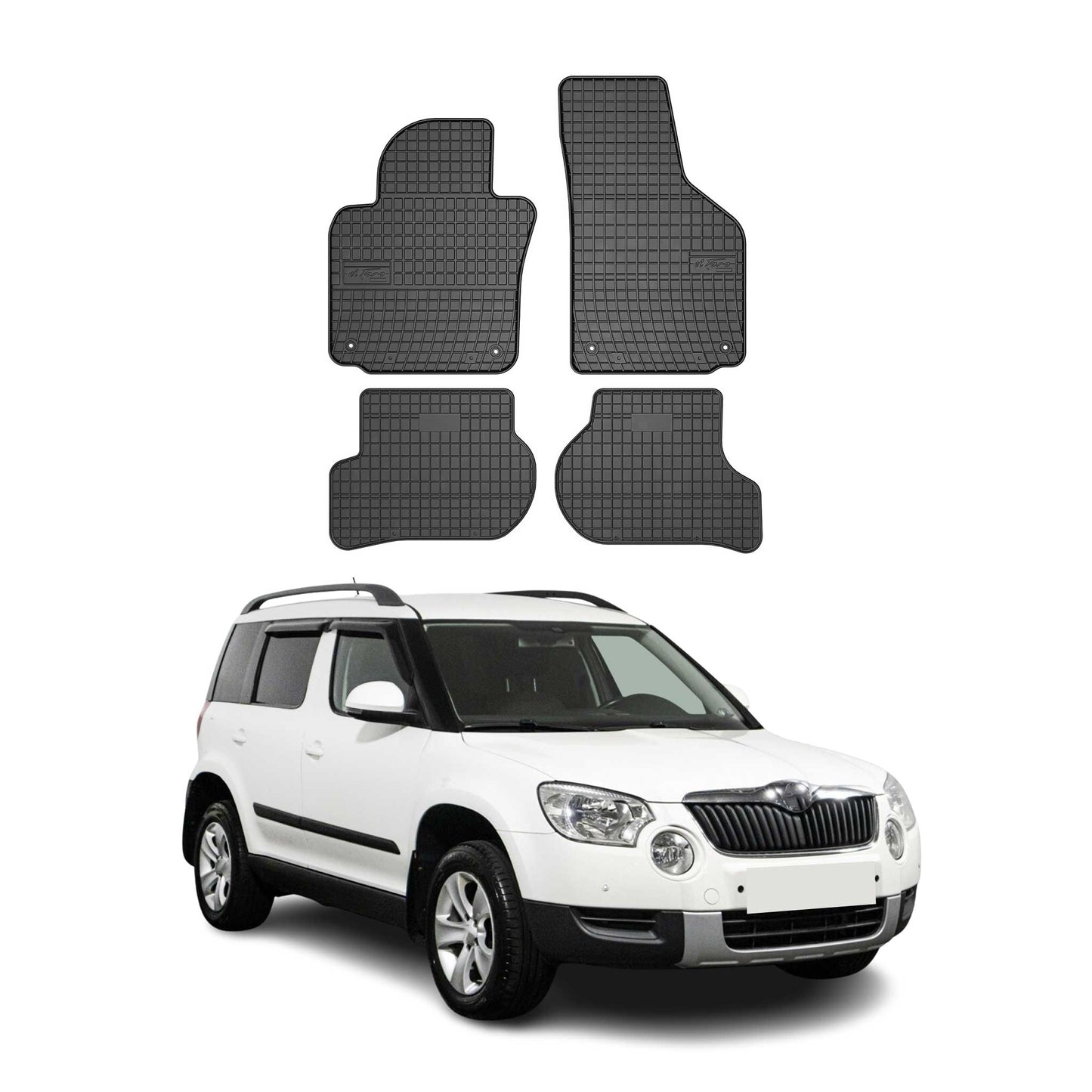 2009-2017 Skoda Yeti Fußmatten TPE Schwarz 4 tlg