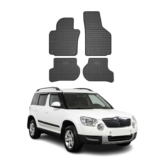 2009-2017 Skoda Yeti Fußmatten TPE Schwarz 4 tlg