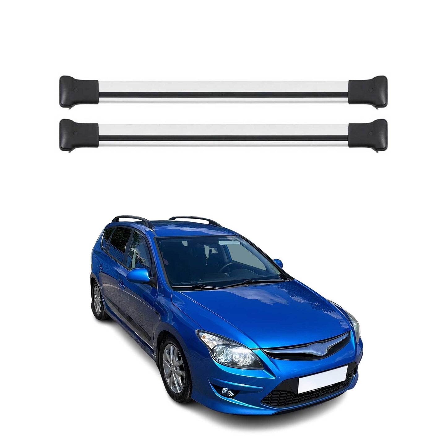 Portbagaj de plafon pentru Hyundai i30 Estate 2007-2012 75kg Gri Aluminiu 2 buc