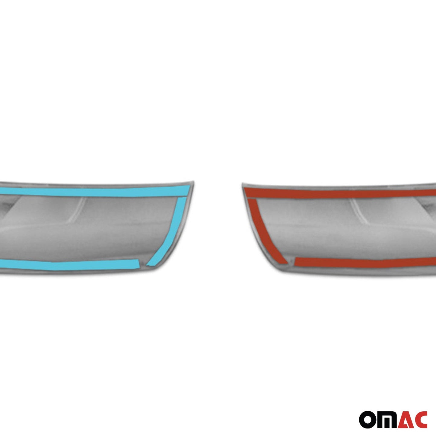 Protecții de colț pentru bara spate Fiat 500L 2017-2024, oțel inoxidabil cromat, set 2 piese