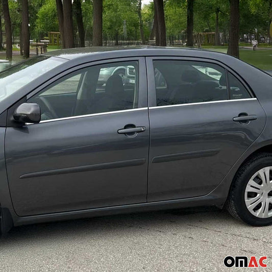 Benzi decorative pentru geamuri pentru Toyota Corolla 2007-13 sedan, oțel inoxidabil, set 4 piese
