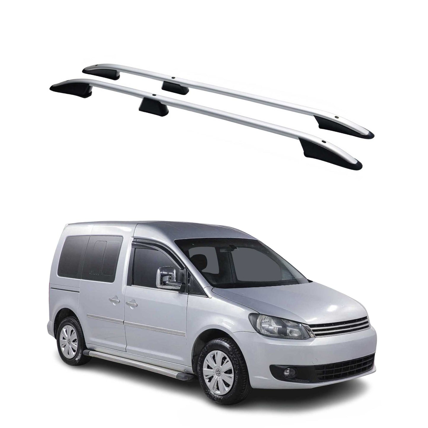 Dachreling Dachgepäckträger für VW Caddy 2010-2015 L1 Kurzer Radstand Alu Silber