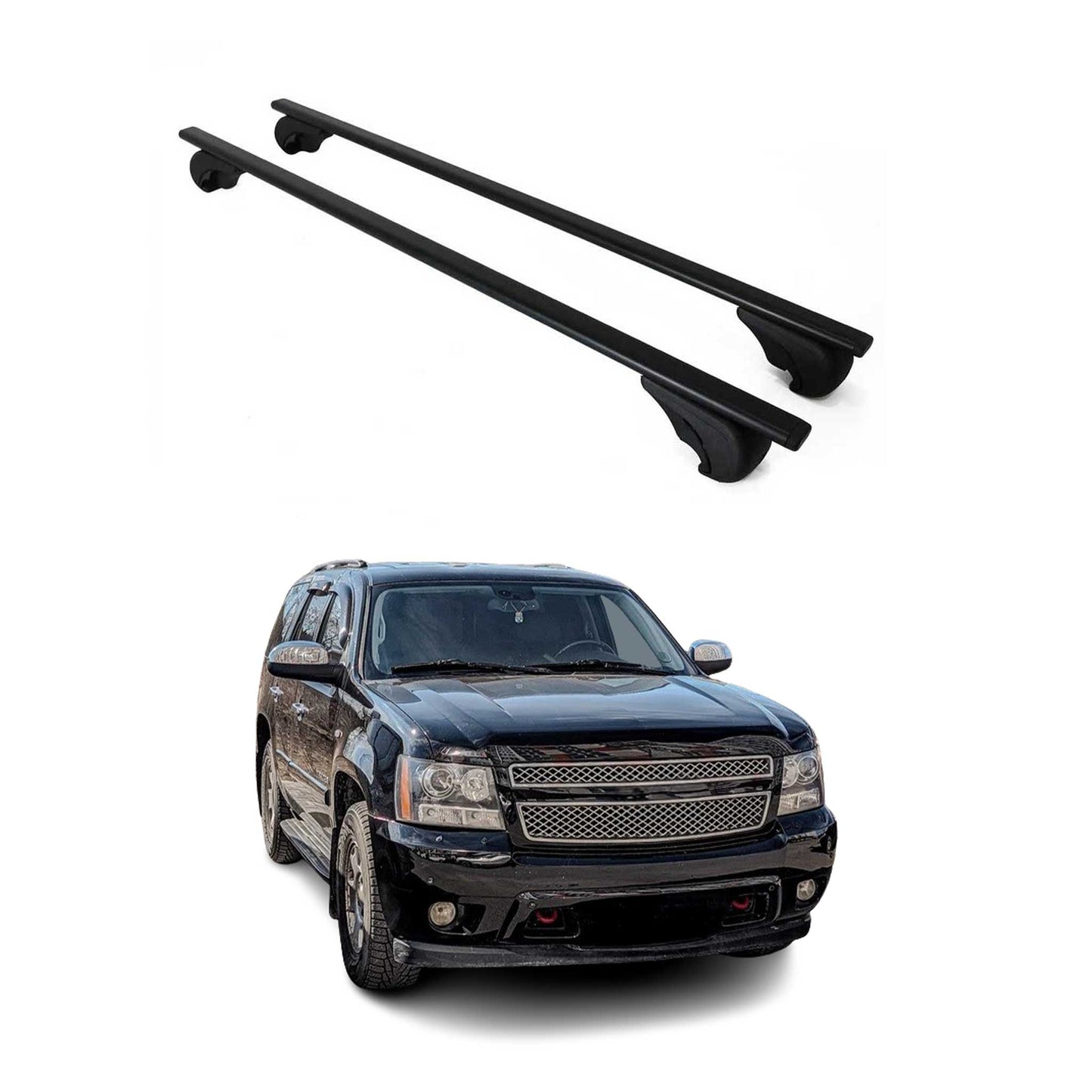 Dachträger für Chevrolet Suburban Tahoe mk3 2007-2014 75kg Metall Schwarz 2x