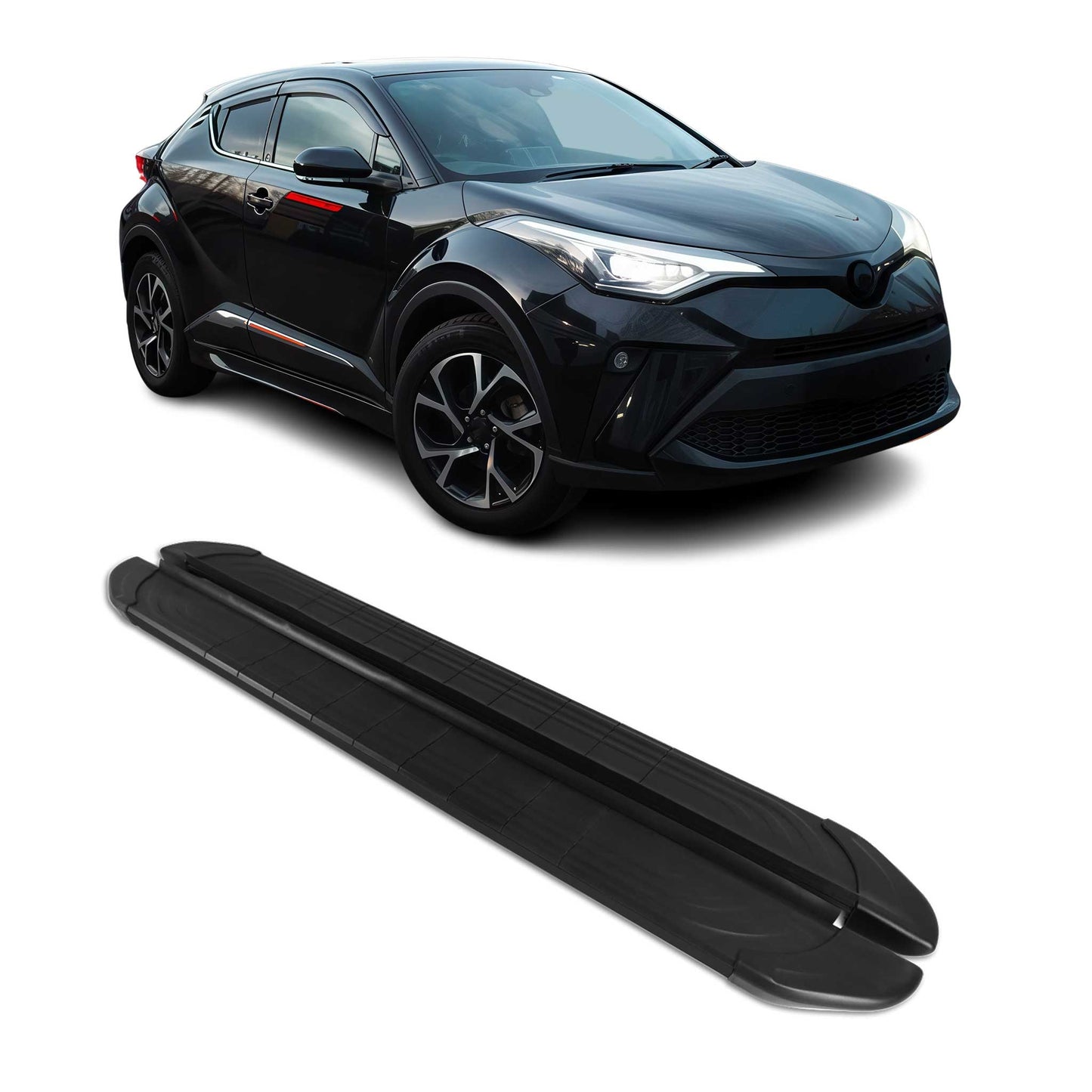 Trittbretter Seitenschweller für Toyota C-HR 2016-2025 Aluminium Schwarz 2tlg
