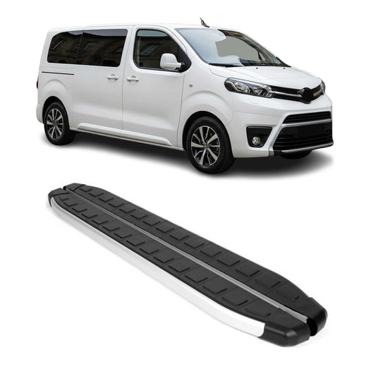 Seitenbretter Trittbretter für Toyota Proace 2017-2025 Kurzer Alu Schwarz