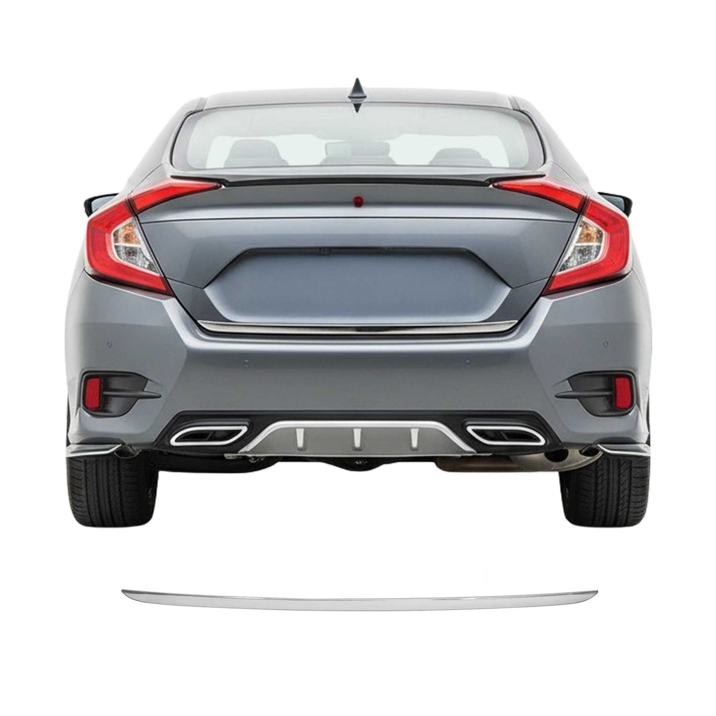 Kofferraumleiste Heckklappe Leiste für Honda Civic X 2016-2022 Edelstahl Chrom