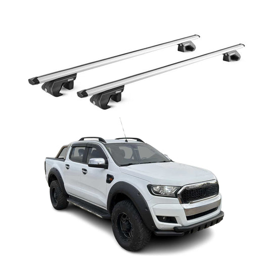 Dachträger Grundtäger für Ford Ranger 2011-2025 4 tür 90kg Alu Silber 2 tlg ABE