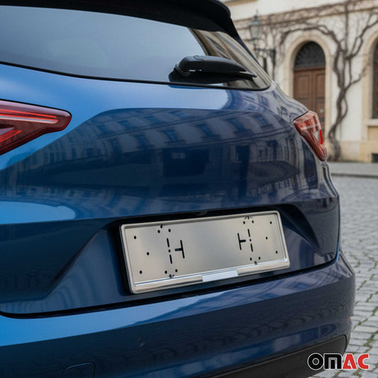 Kennzeichenhalter Nummernschildhalter für Opel Edelstahl Chrom Silber 2x