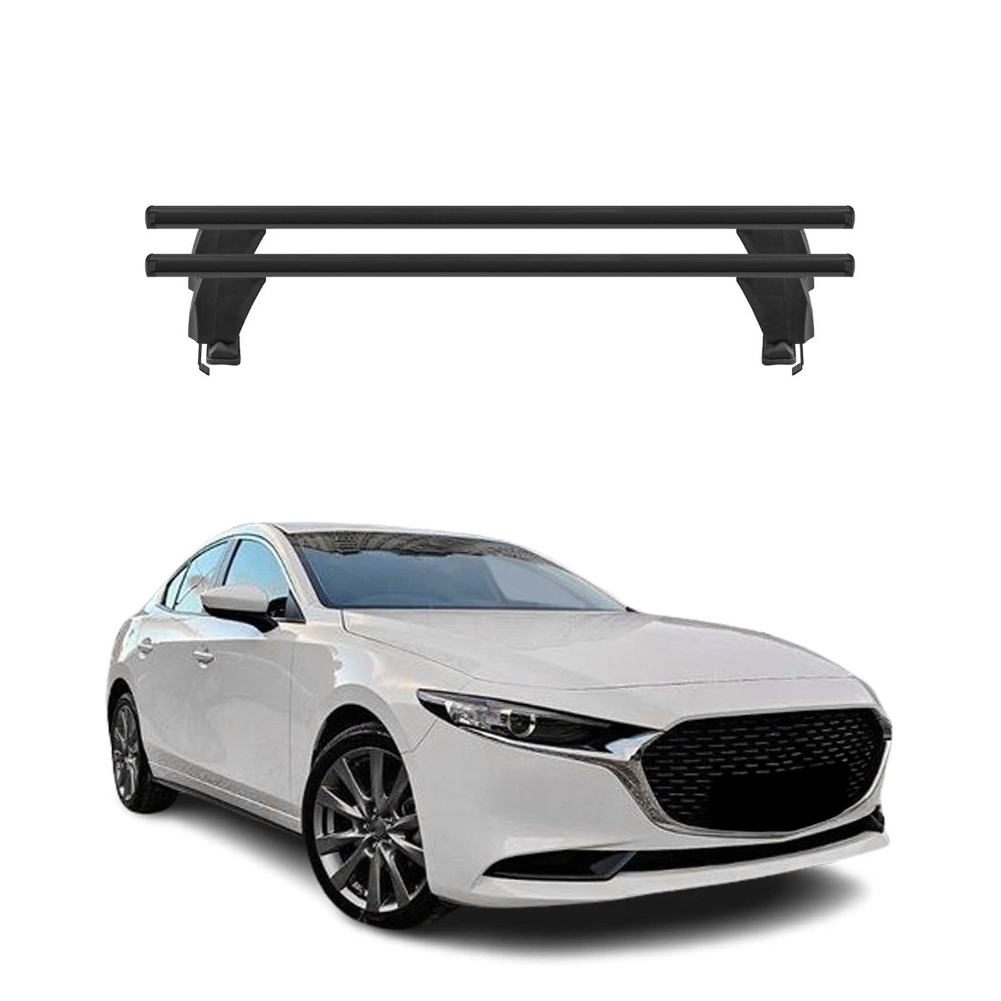 Menabo Dachträger Grundtäger für Mazda 3 BP 2019-2025 50kg Alu Schwarz 2 tlg