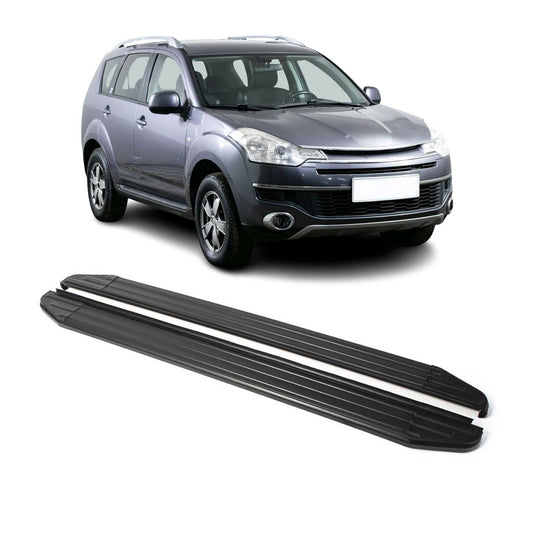Trittbretter Seitenschweller für Citroen C-Crosser 2007-2013 ABE Schwarz Alu