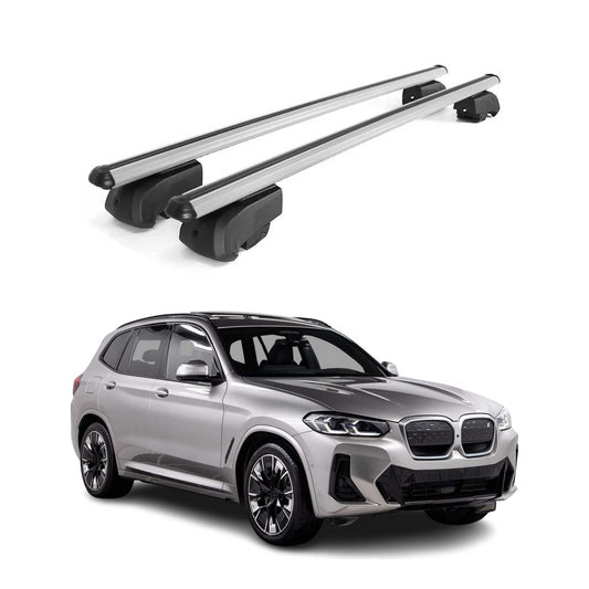 Dachträger Gepäckträger für BMW iX3 G08 2020-2025 Querträger ABE Alu Grau 2x