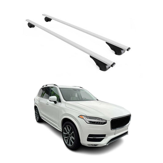 Portbagaj de plafon pentru Volvo XC90 2015-2019 75kg metal argintiu 2 buc