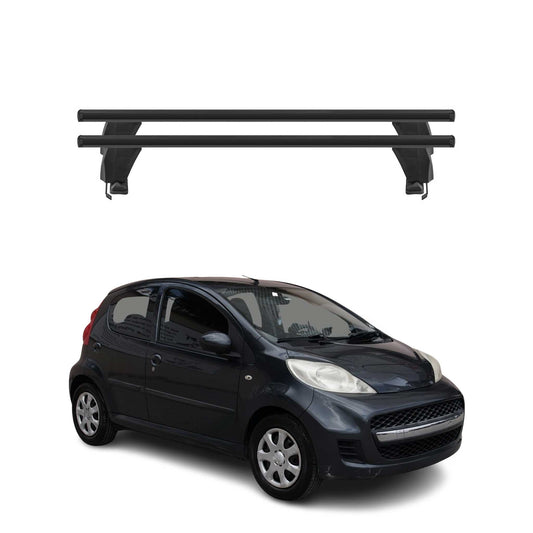 Menabo Dachträger Grundtäger für Peugeot 107 2005-2014 50kg Alu Schwarz 2 tlg