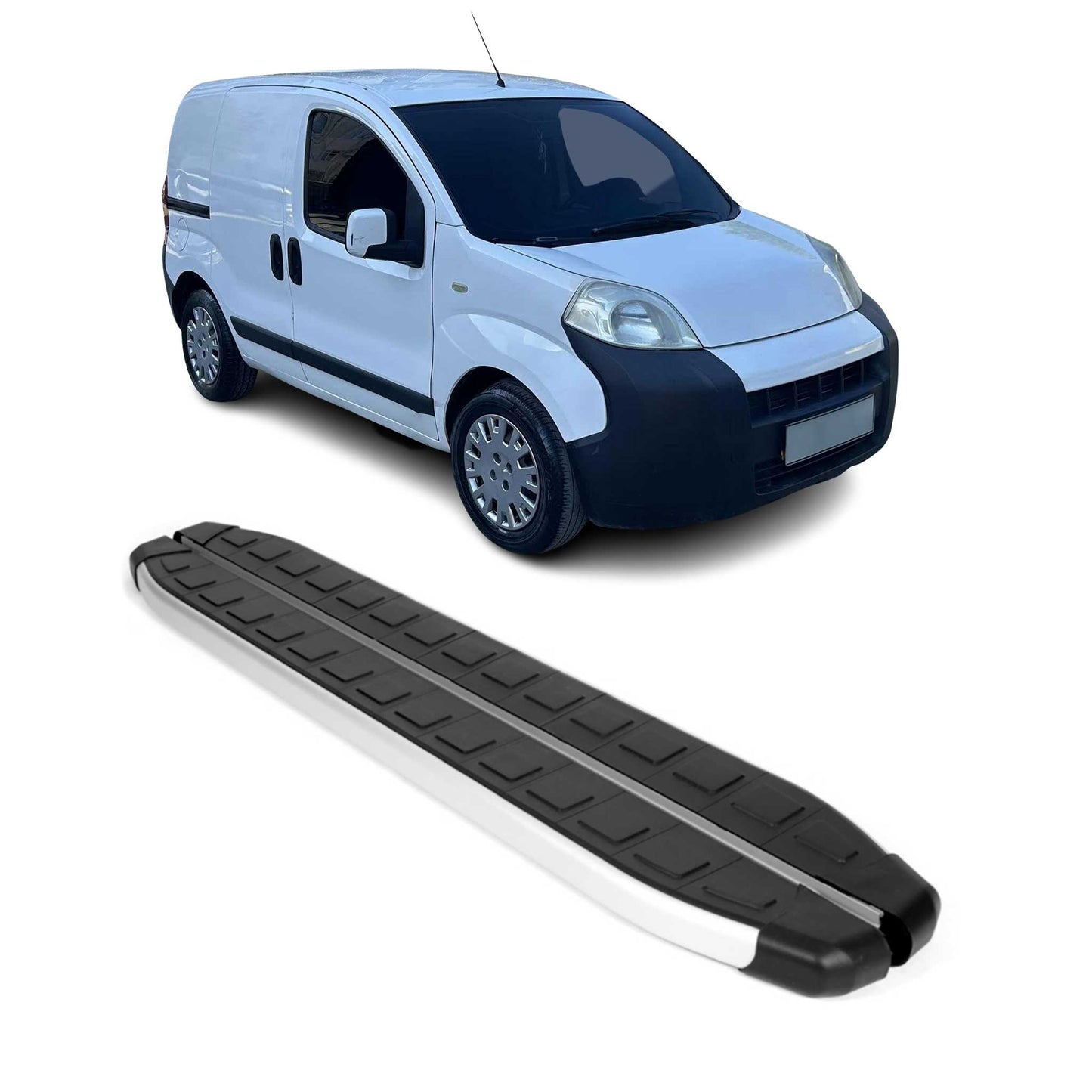 Praguri laterale pentru Peugeot Bipper 2007-2024 aluminiu negru
