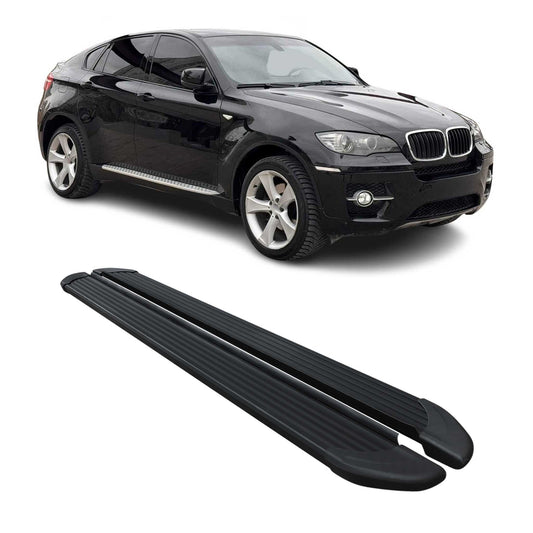 Praguri/praguri laterale pentru BMW X6 2008-2014, aluminiu, negru, 2 bucăți