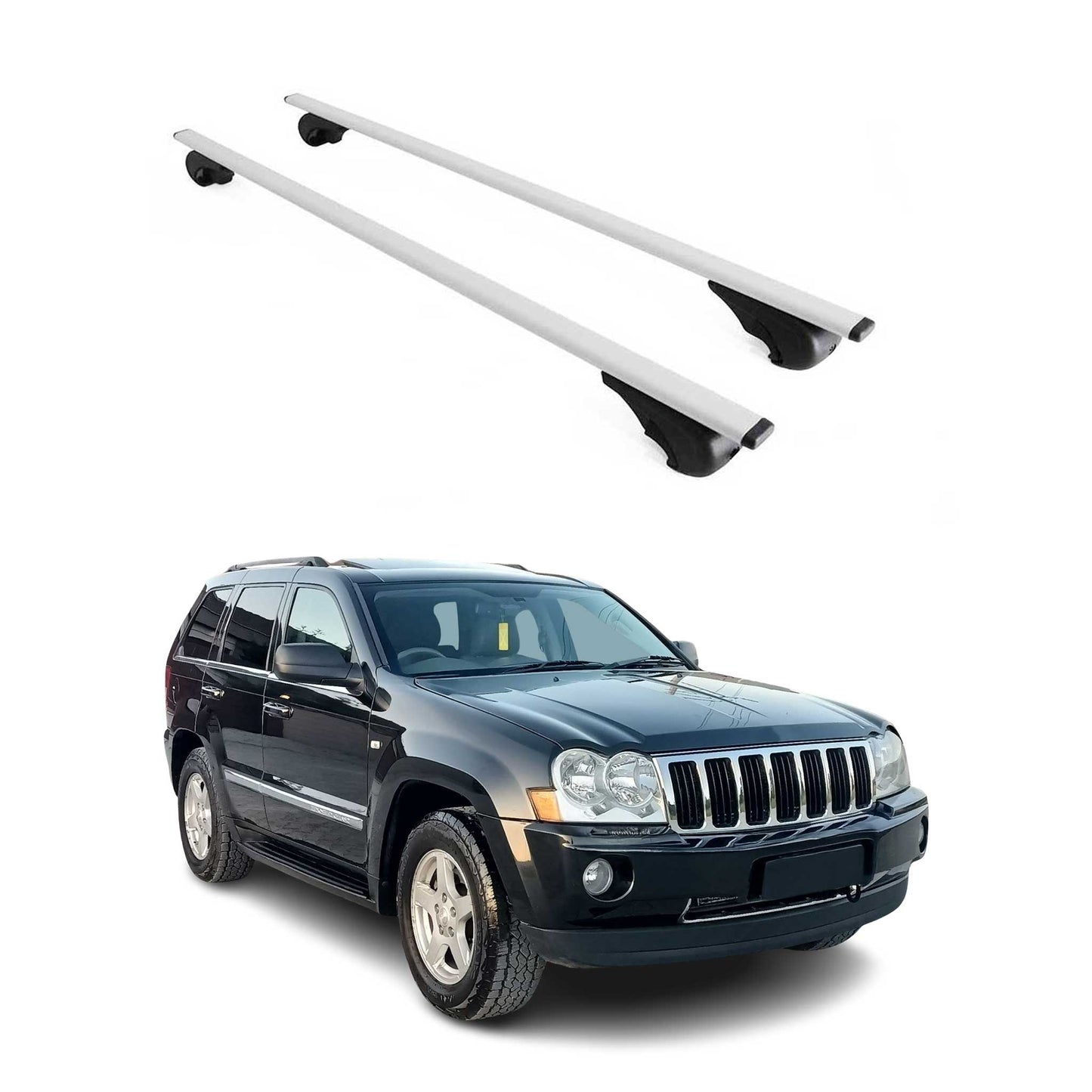 Dachträger Grundtäger für Jeep Grand Cherokee WK 2005-2010 75kg Metall Silber 2x