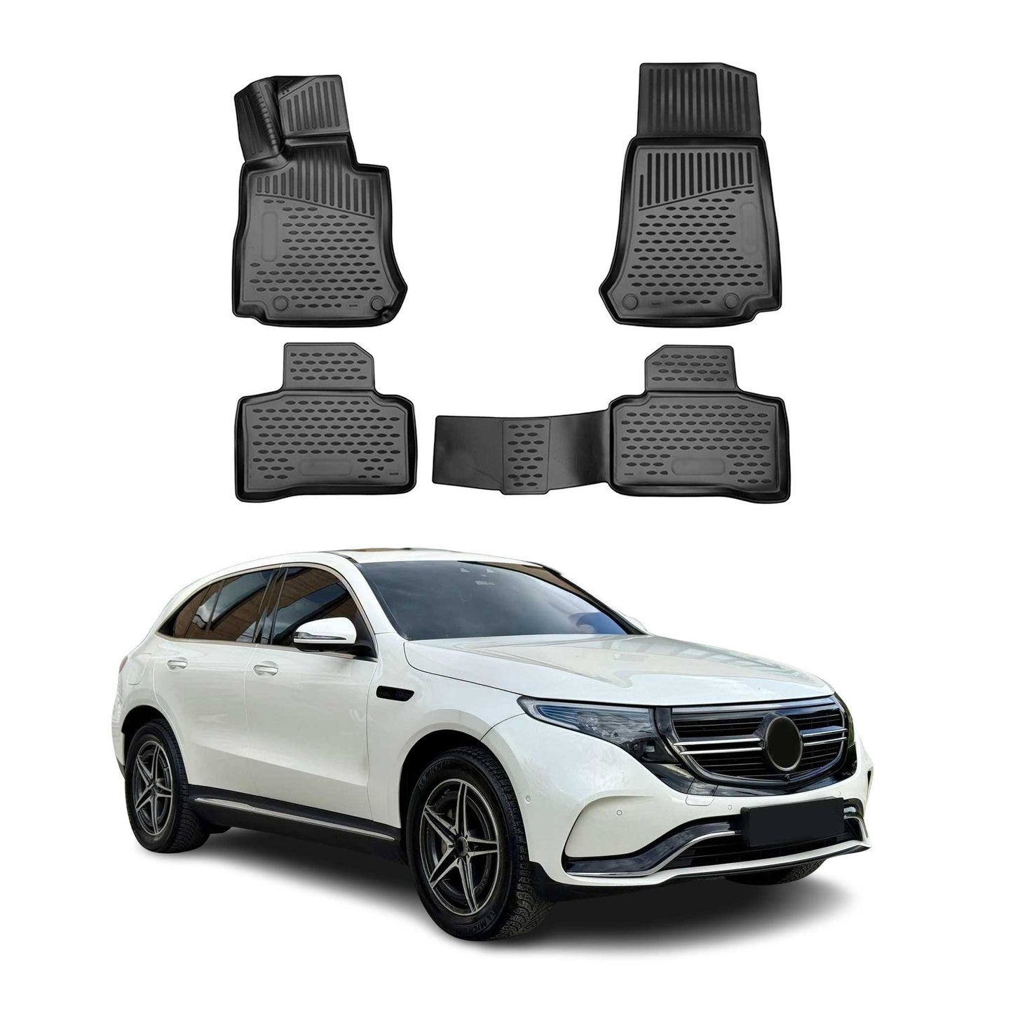 OMAC Fußmatten Gummimatten für Mercedes EQC N293 2019-2023 Automatten Schwarz 4x